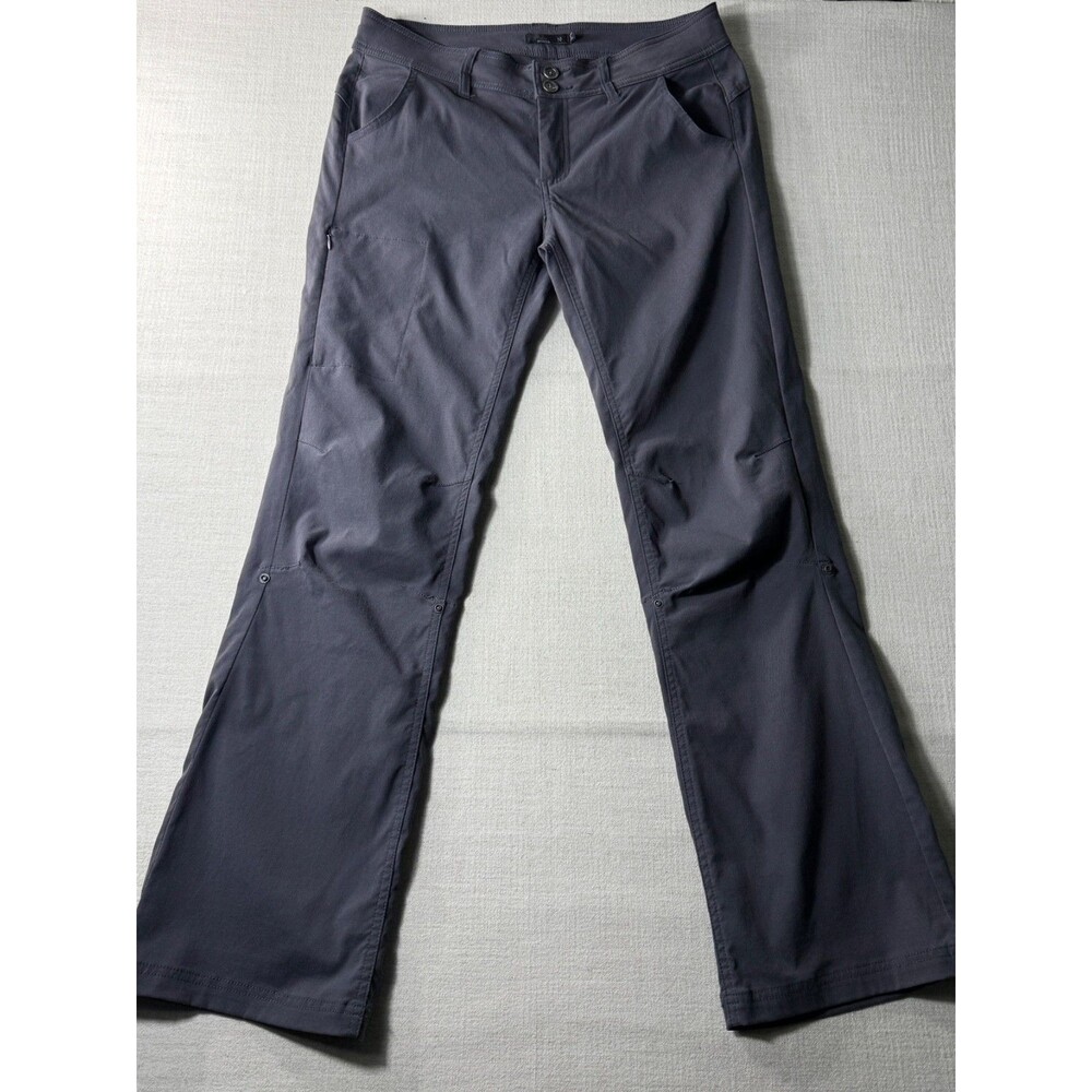 Prana Halle Roll Up Capri Pants Dark Gray Size 10 Mid Rise Zip Pocket